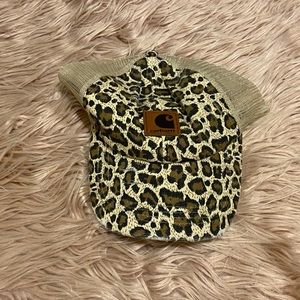 Cheetah print carhartt distressed hat